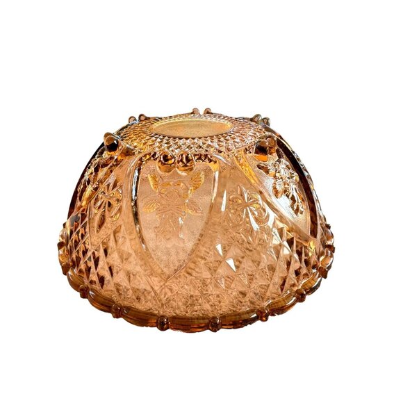 Vintage Pressed Glass Diamonds & Thumbprints Serving Bowl - Picture 5 of 10